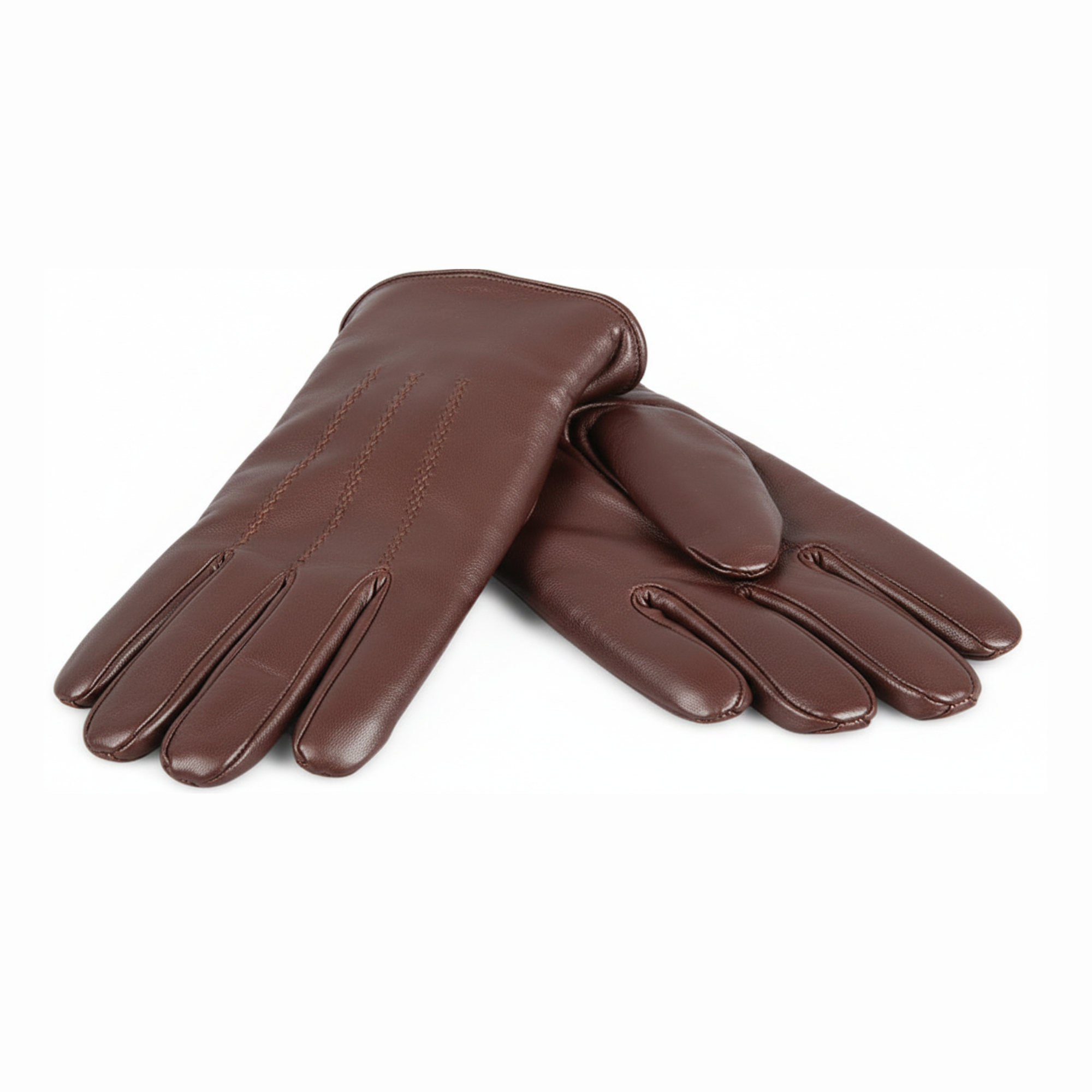 TELLARO Premium Shearling Sheepskin Fur Lined Leather Gloves - Brown