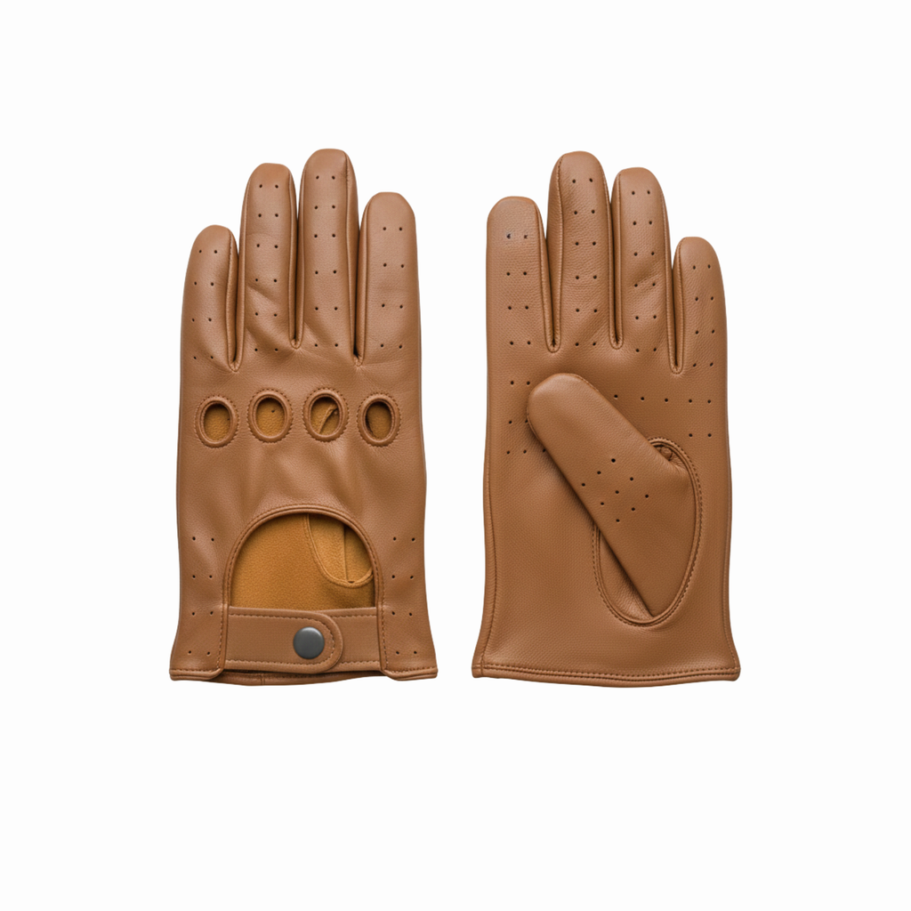 TELLARO Leather Driver Gloves – Brown