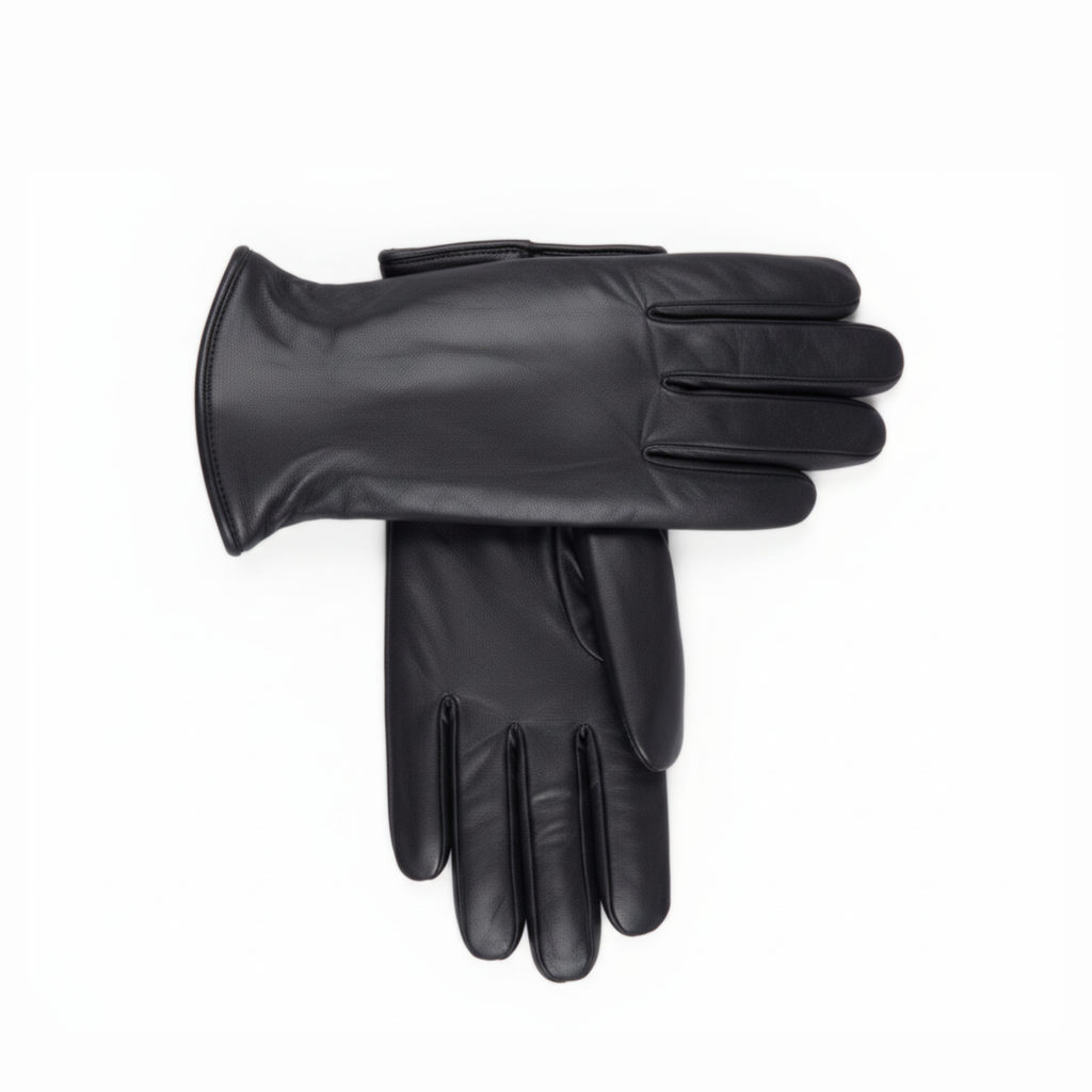 TELLARO Premium Shearling Sheepskin Fur Lined Leather Gloves - Black