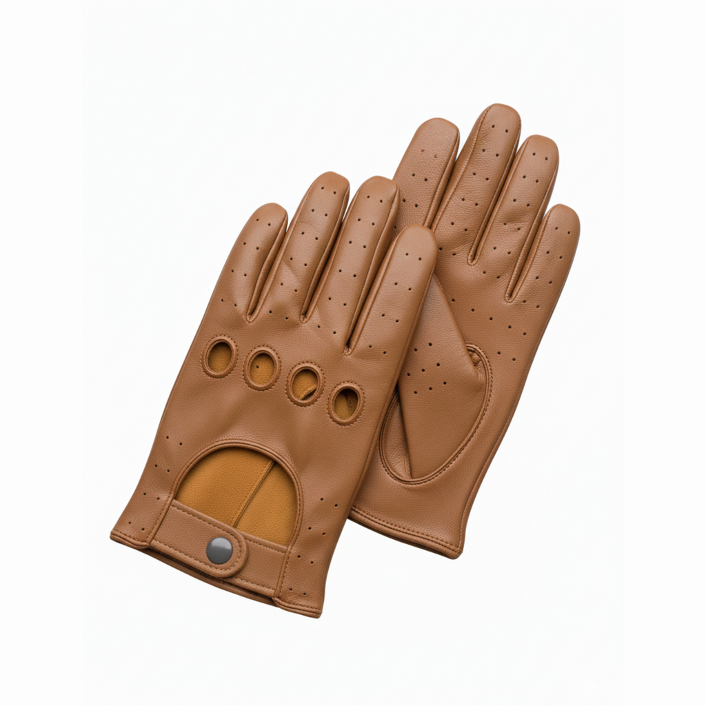 TELLARO Leather Driver Gloves – Brown