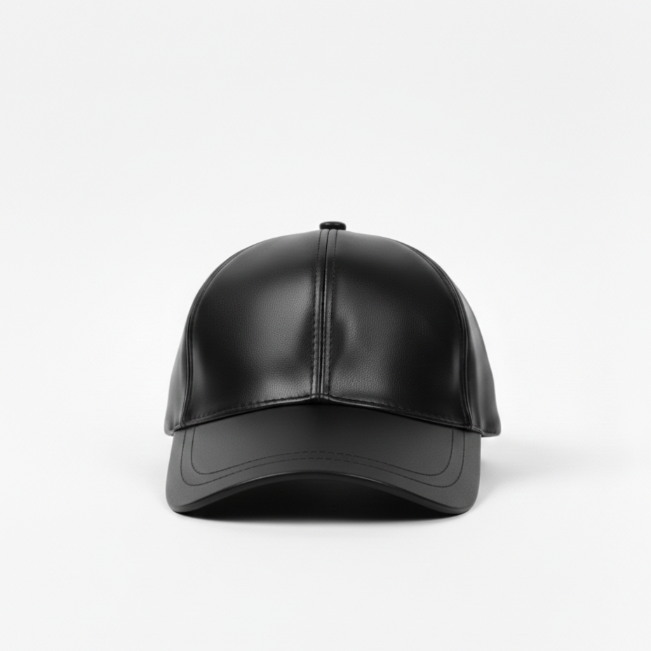 TELLARO Leather Baseball Cap - Black