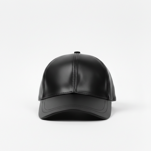 TELLARO Leather Baseball Cap - Black