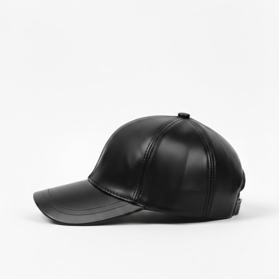 TELLARO Leather Baseball Cap - Black