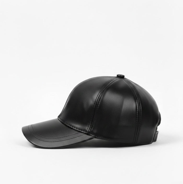 Leather Cap - Black