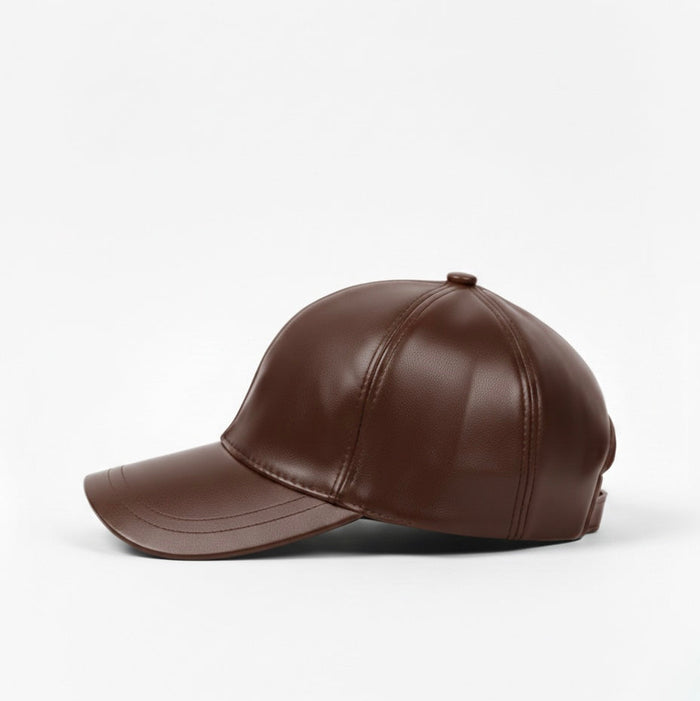 Leather Cap - Brown