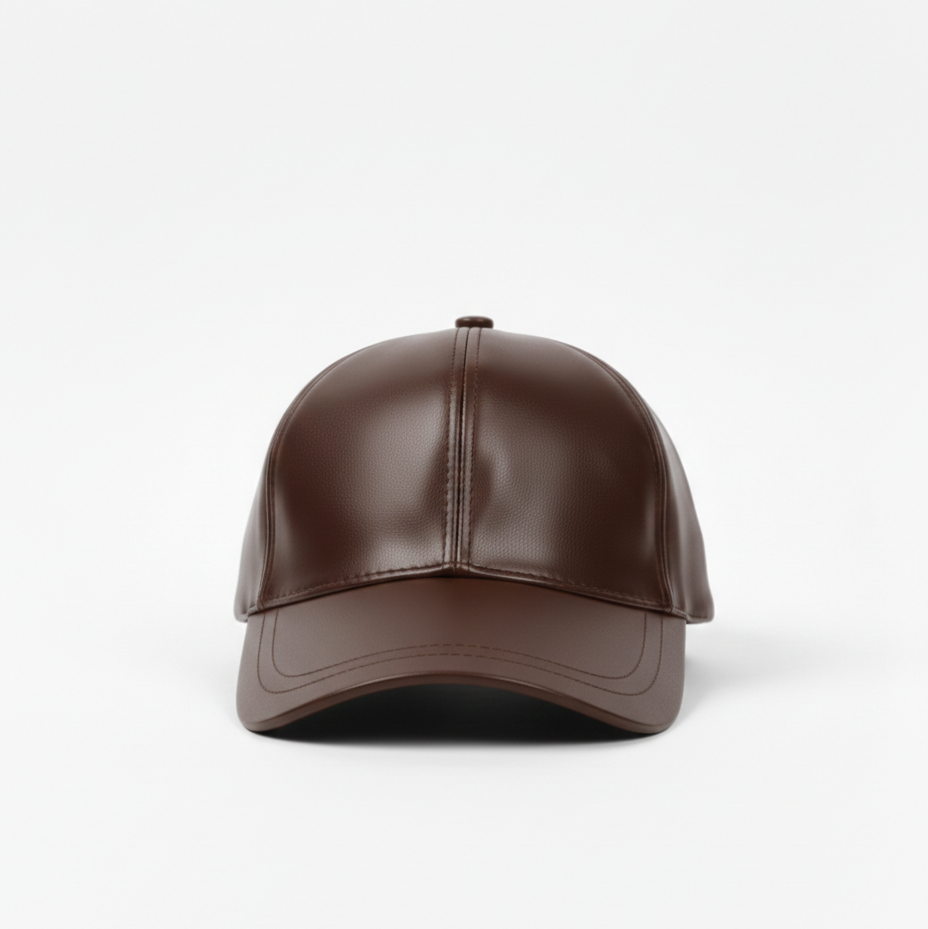 TELLARO Leather Baseball Cap - Brown