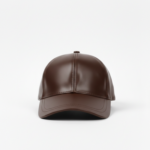 TELLARO Leather Baseball Cap - Brown