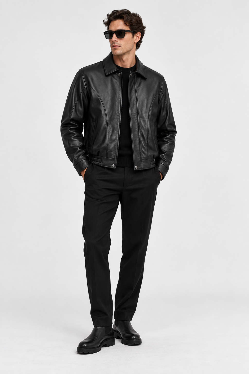 Corso Leather Bomber Jacket