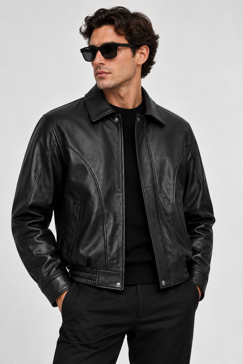 Corso Leather Bomber Jacket