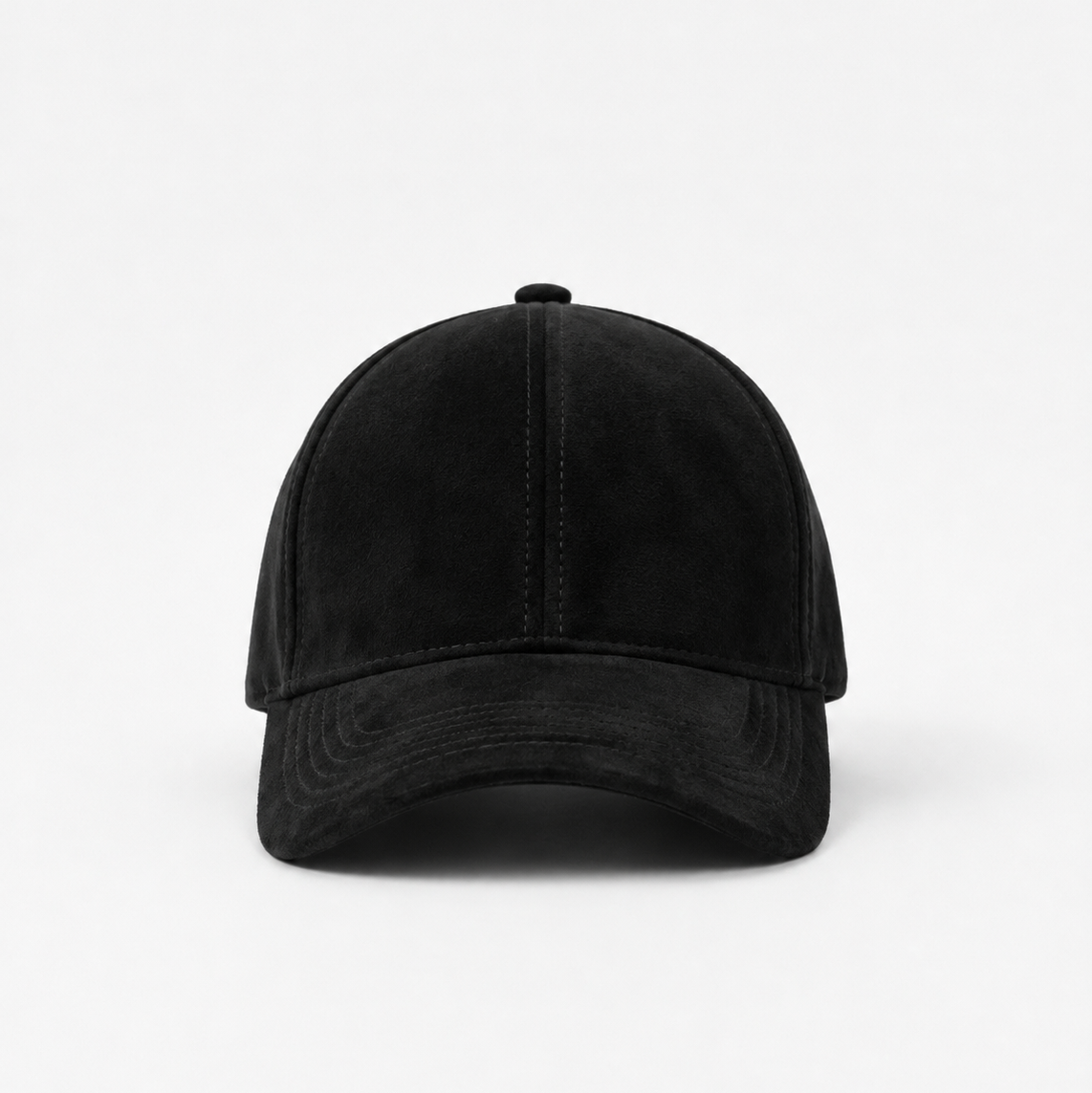 Tellaro Black Suede Baseball Cap - front view