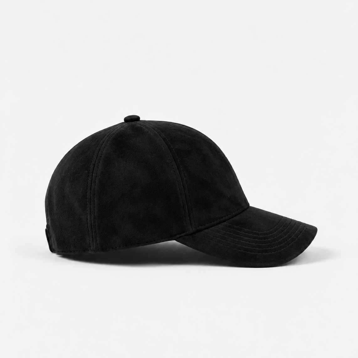 Tellaro Black Suede Baseball Cap - side view