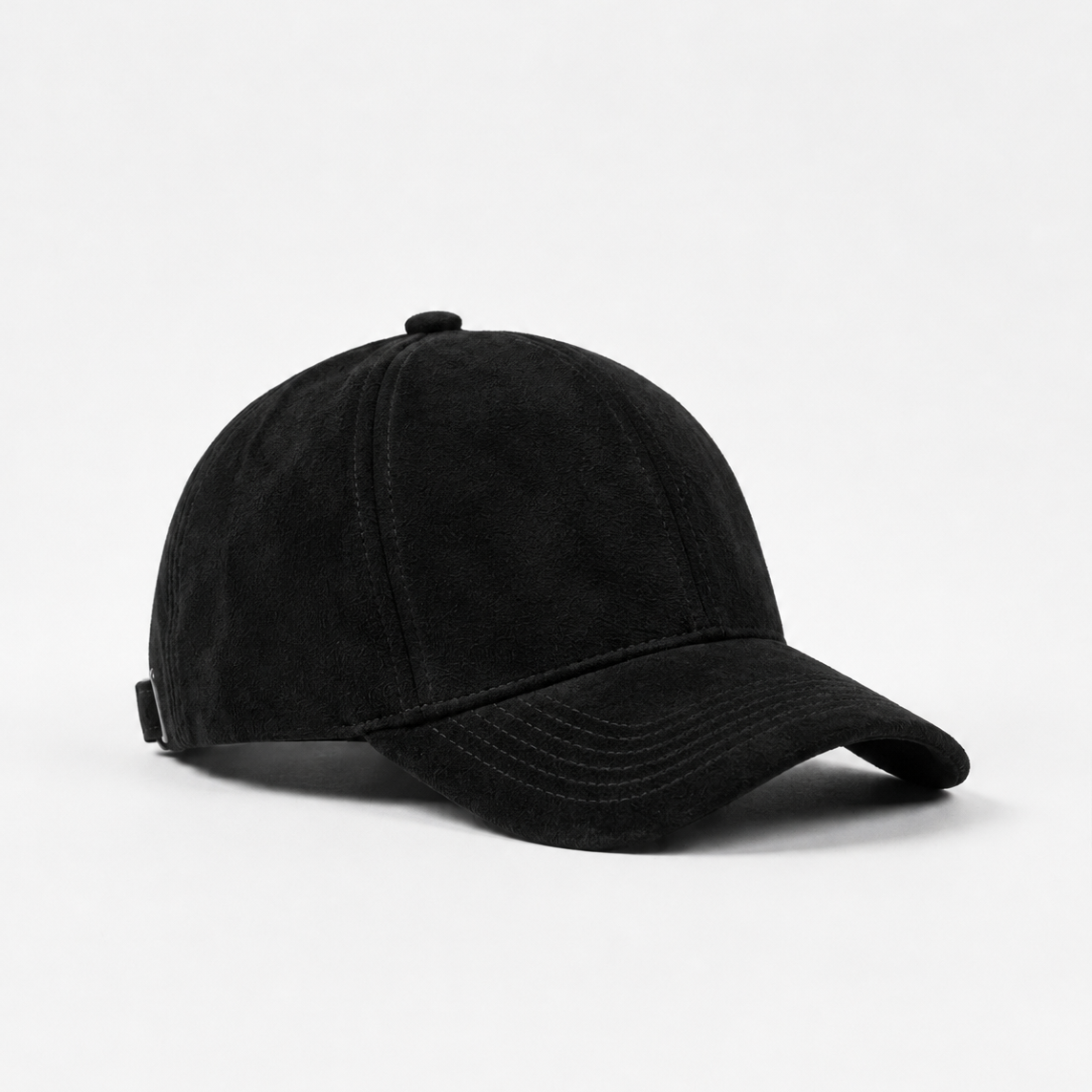 Tellaro Black Suede Baseball Cap - angled view