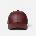 Tellaro Wine Leather Baseball Cap - front view