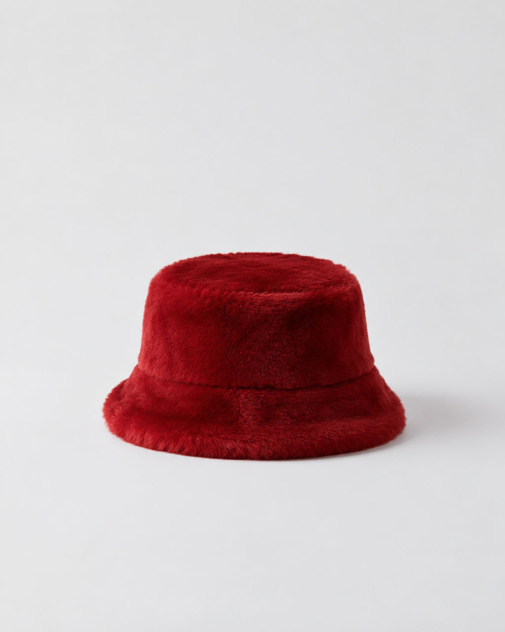 Fur Bucket Hat - Red