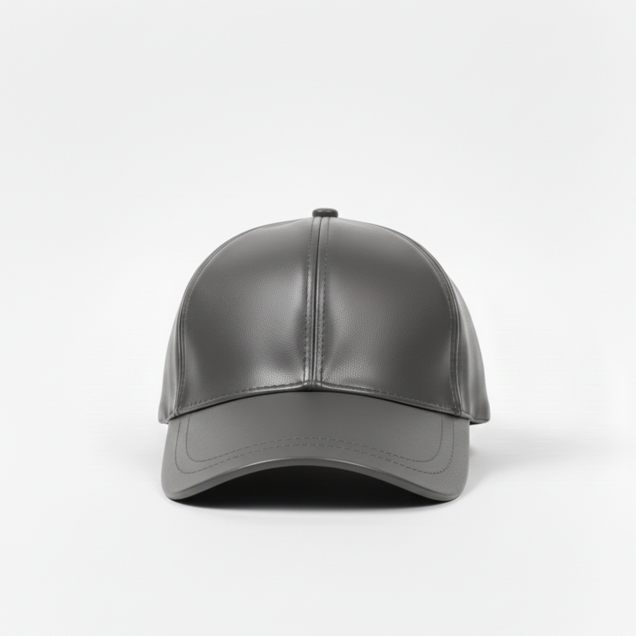 TELLARO Leather Baseball Cap - Gray