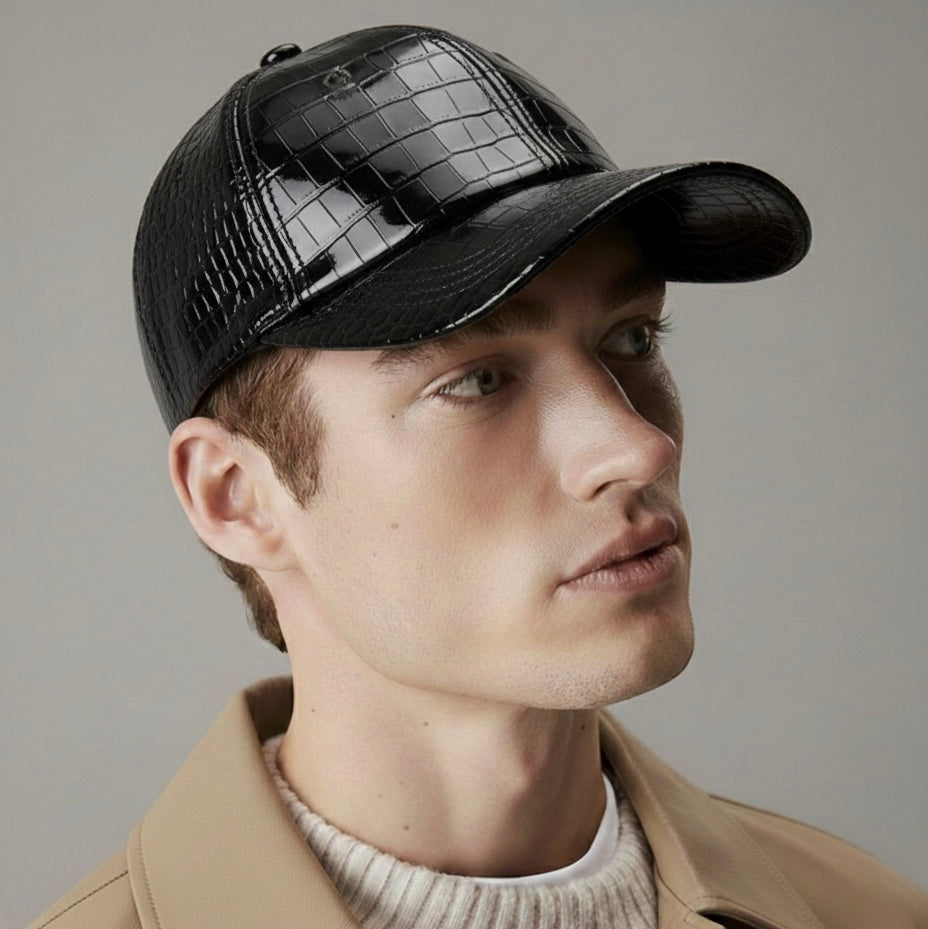 TELLARO Rugan Crocodile Leather Baseball Cap
