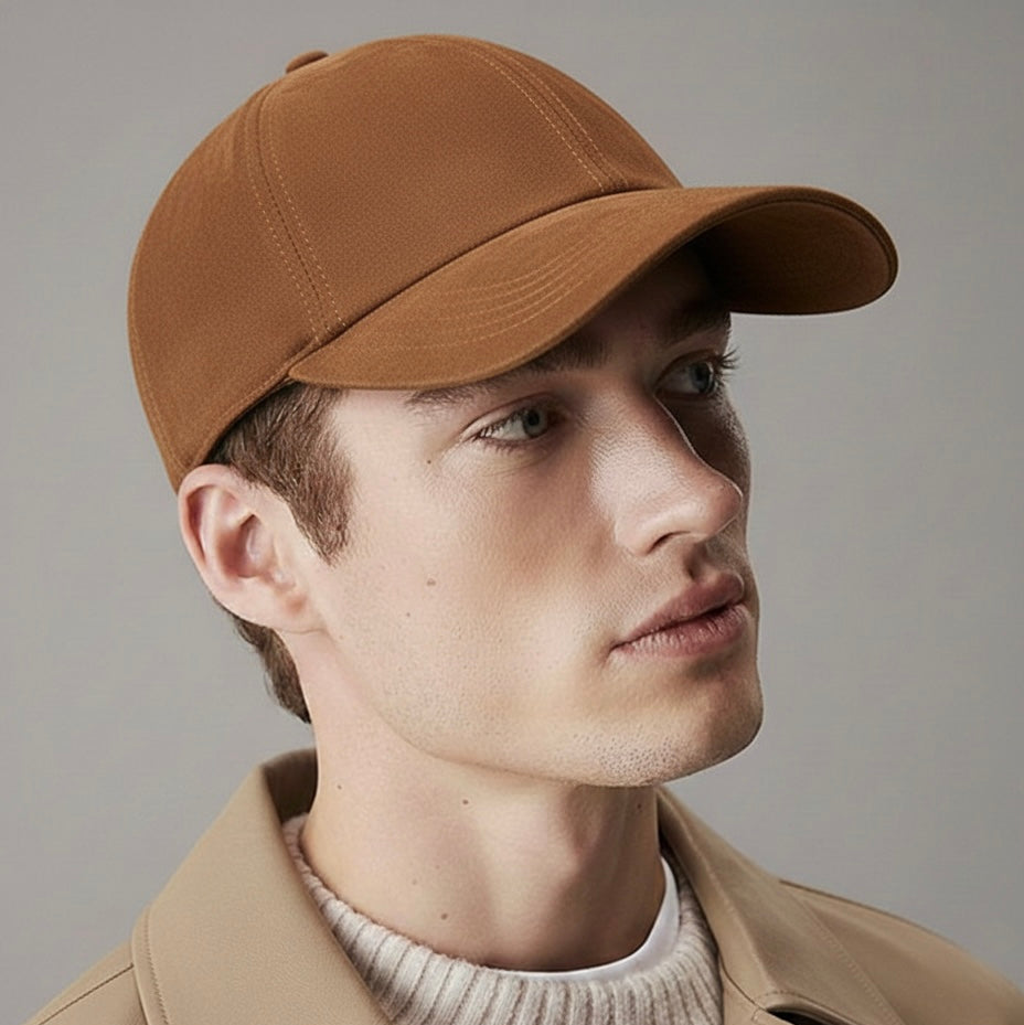 TELLARO Suede Leather Baseball Cap - Brown