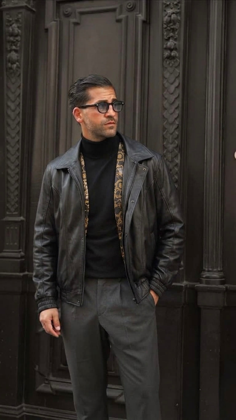 Corso — Leather Bomber Jacket