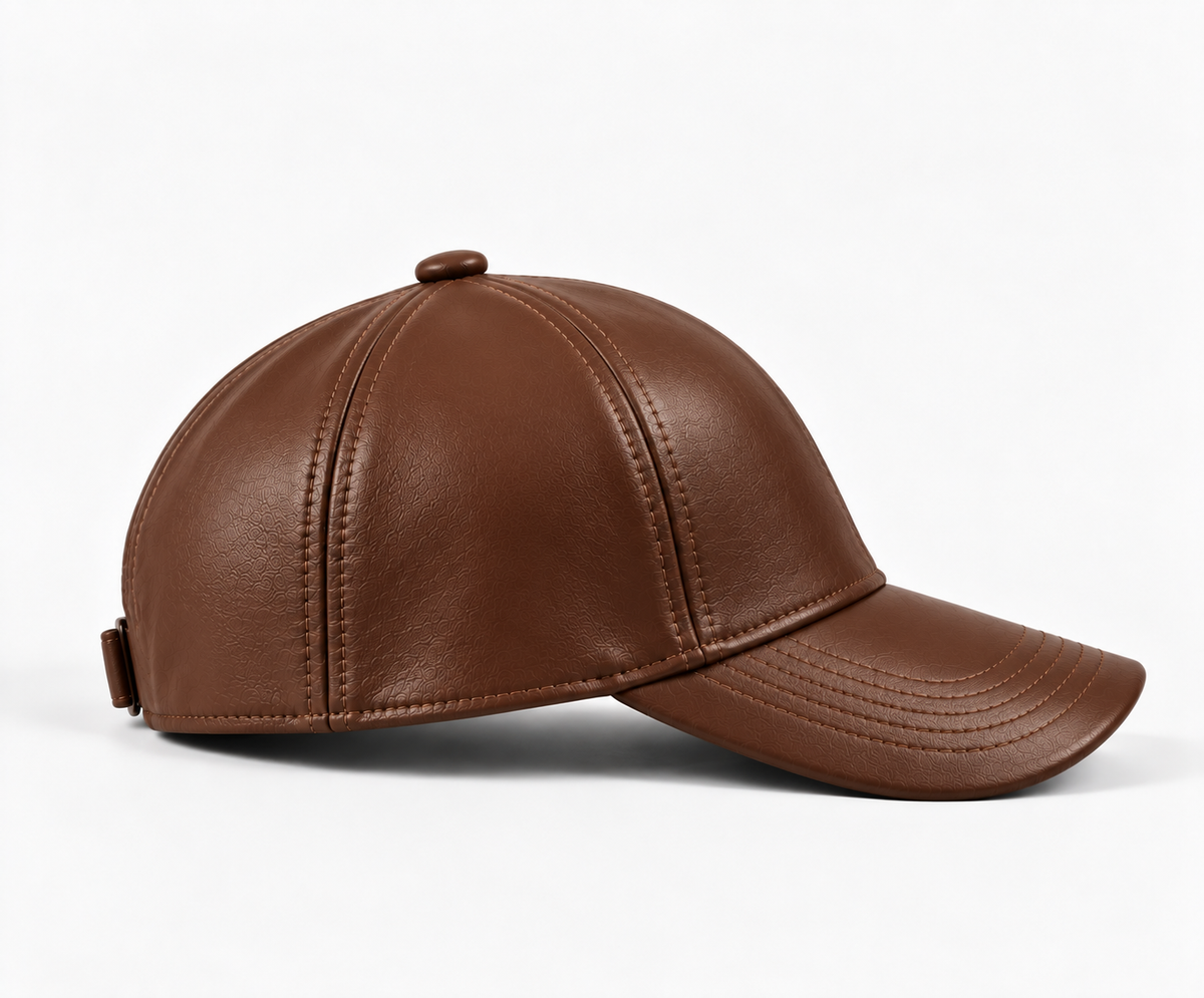 Leather Cap - Brown