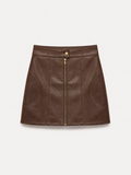 Lambada Zip Skirt - Brown