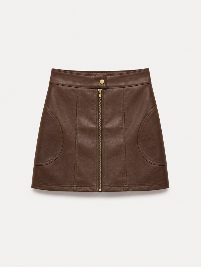 Lambada Zip Skirt - Brown