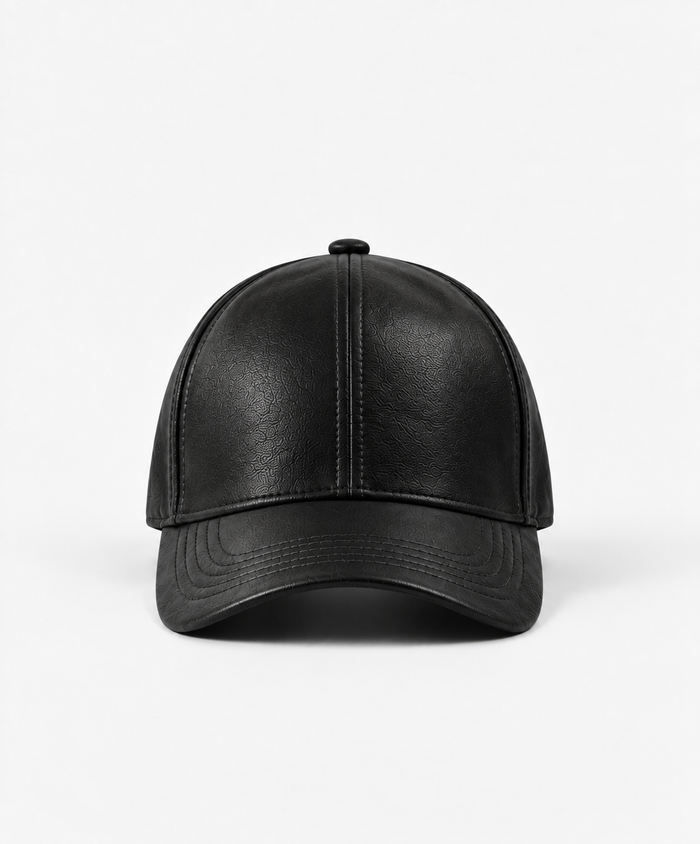 Leather Cap - Black