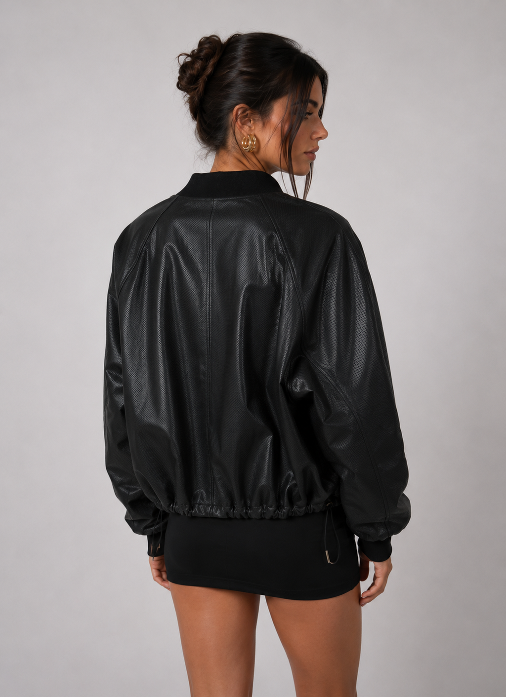 Perforato Leather Jacket - Black