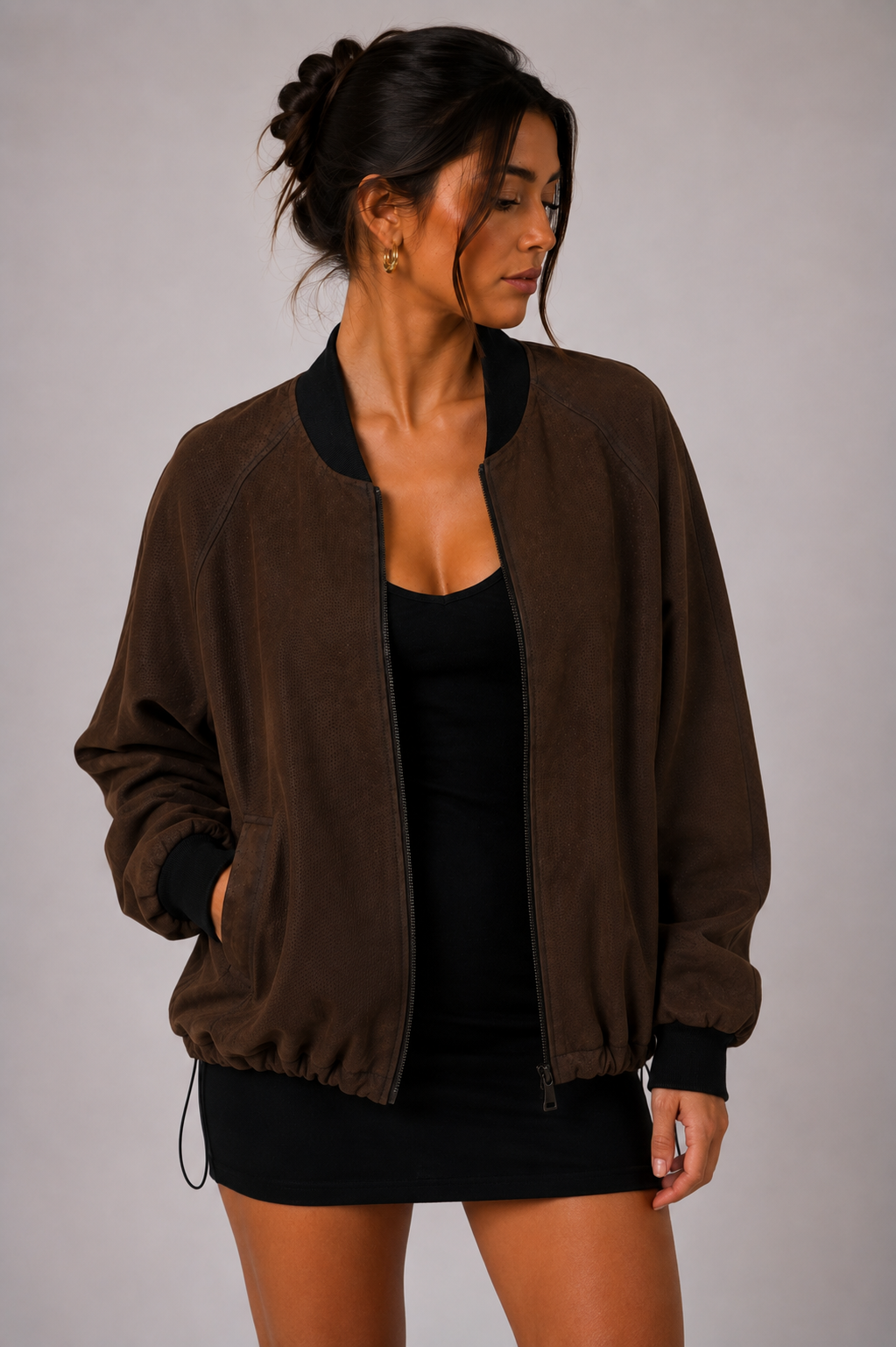 Perforato Leather Jacket - Brown