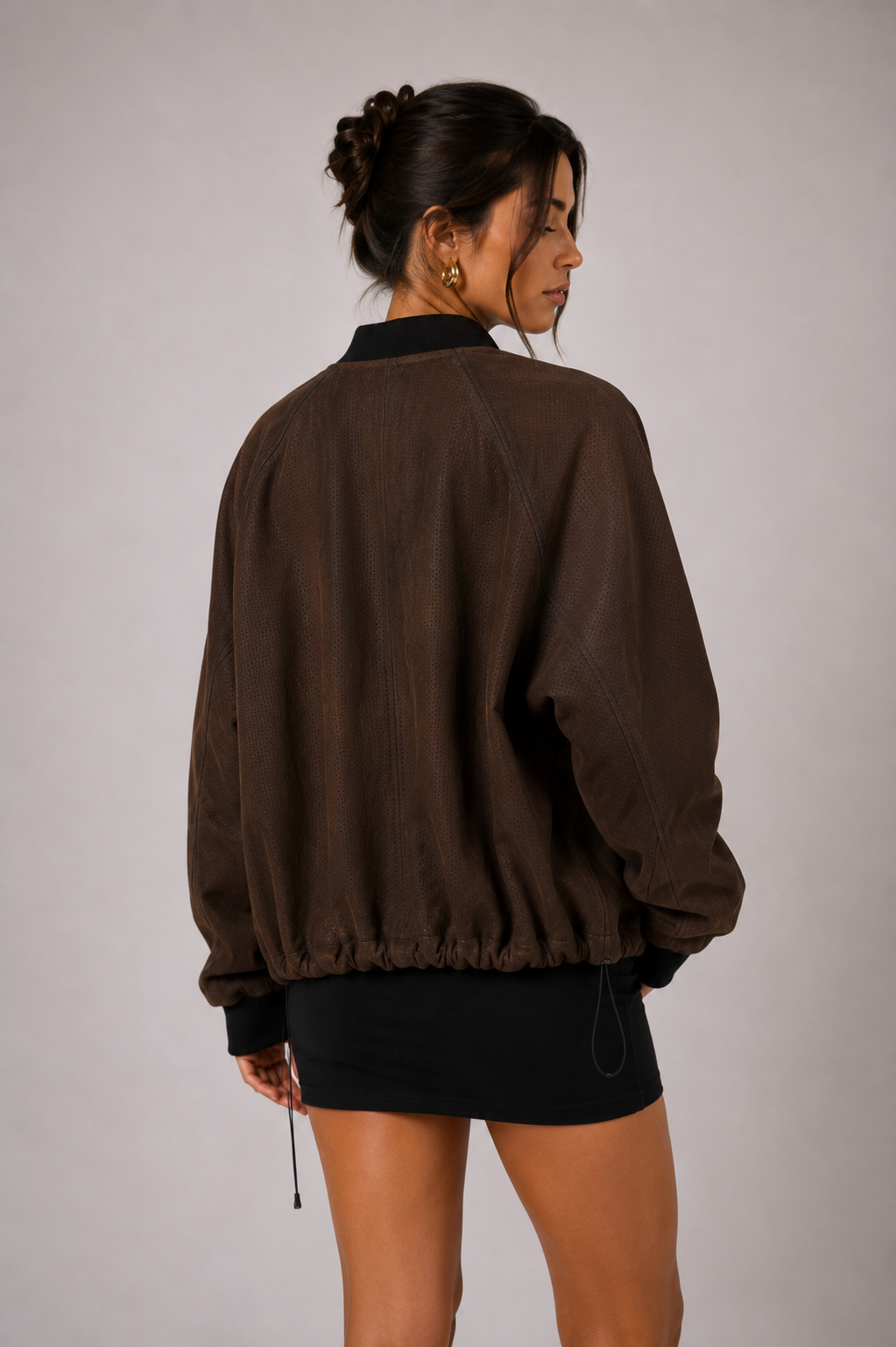 Perforato Leather Jacket - Brown