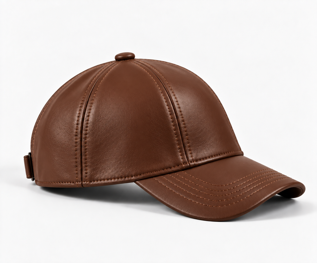Leather Cap - Brown