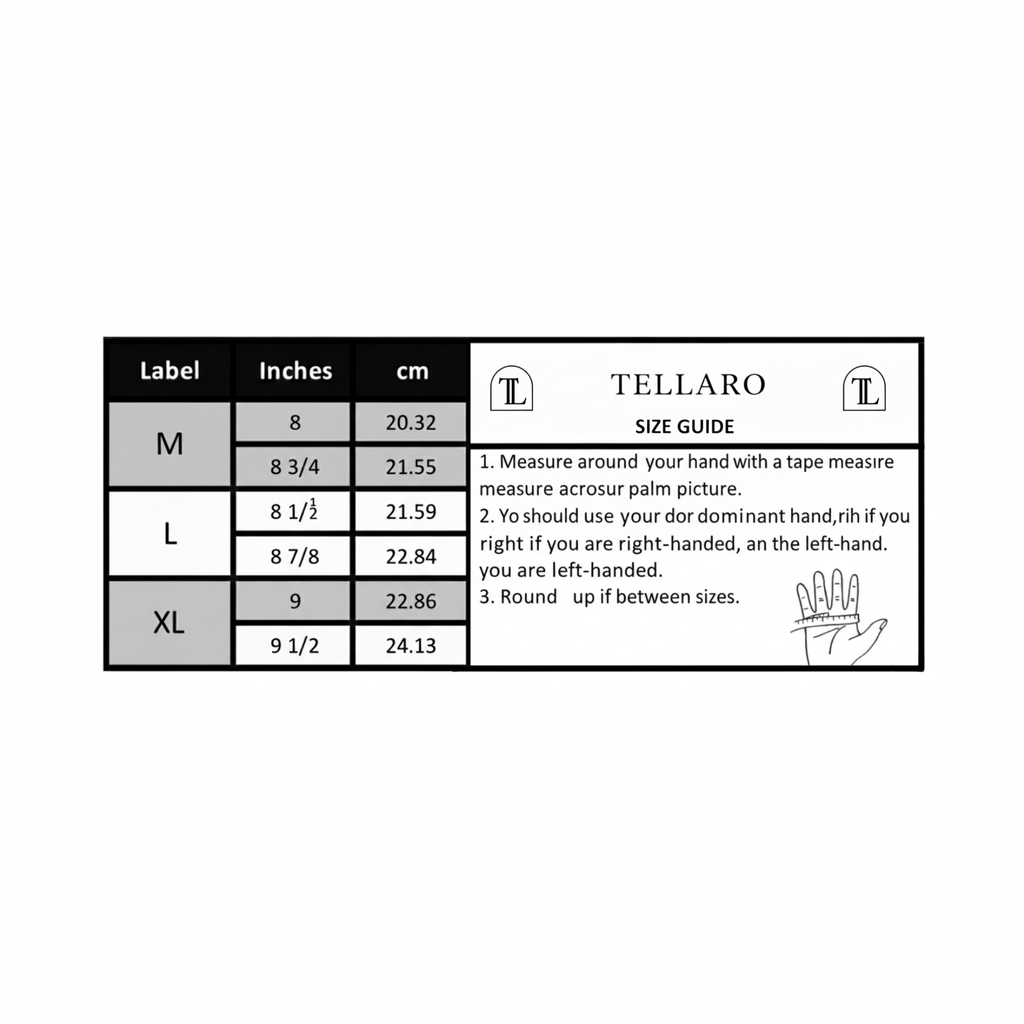 TELLARO Premium Shearling Sheepskin Fur Lined Leather Gloves - Black